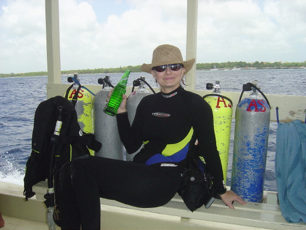 Wife Toni enjoying the wonderful day of diving