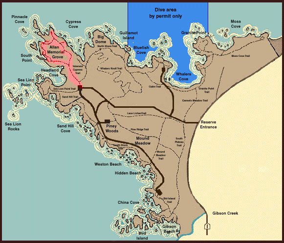 Pt Lobos Trail Map- Allan Grove